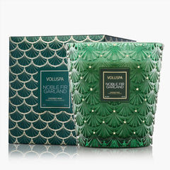 Noble Fir Garland - 3 Wick Hearth Candle